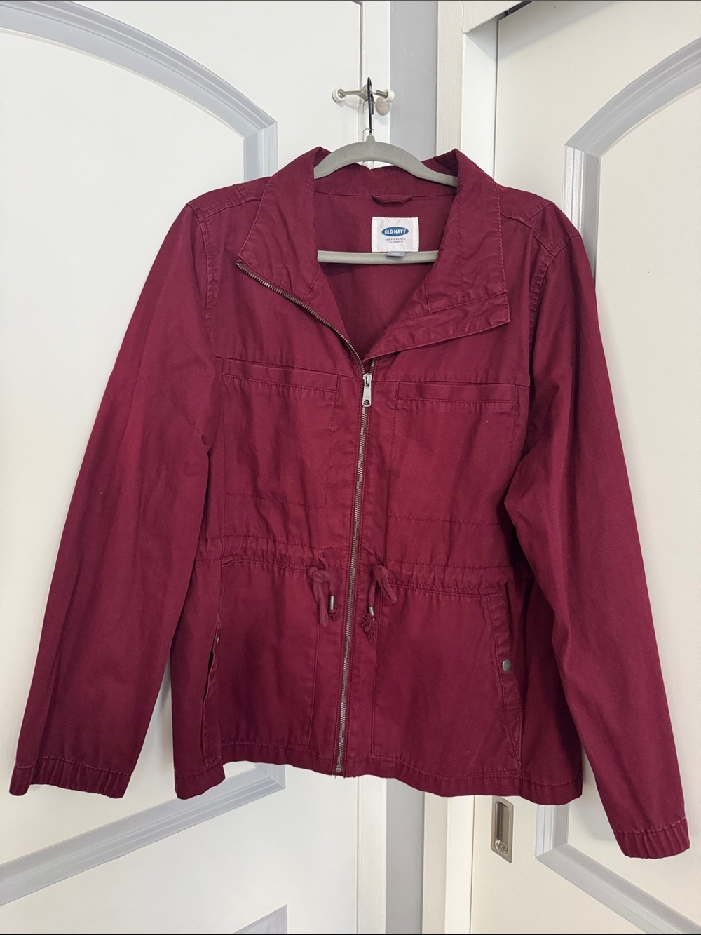 Old Navy Women's Wine Utility Zip-Front Jacket